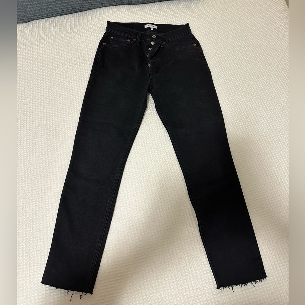 Re/done black high-waisted jeans